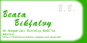 beata bikfalvy business card